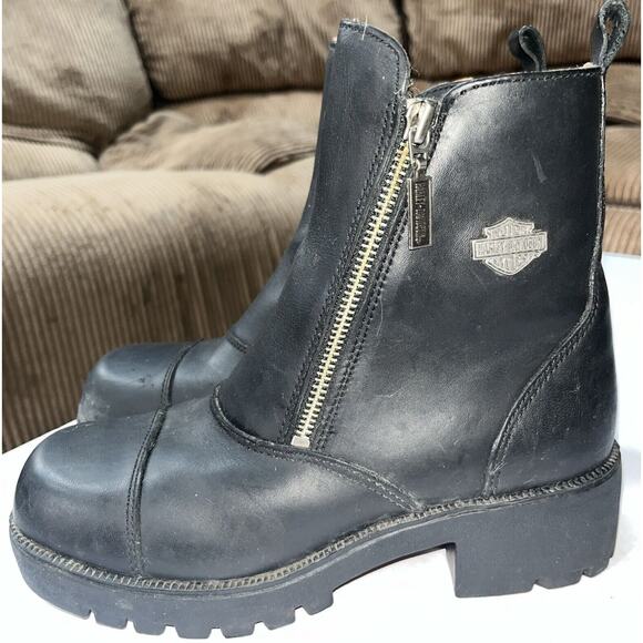 Harley Davidson Amherst‎ Moto Motorcycle Riding Chunky Y2K Boots #82016 Sz 7.5 - Picture 2 of 10